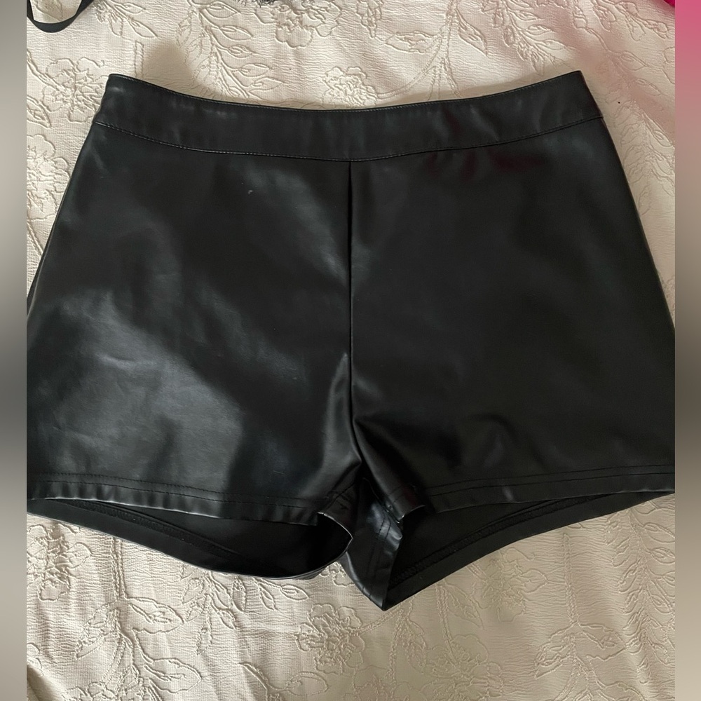 Leather shorts